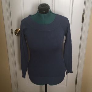 Blue Boat Neck Sweater